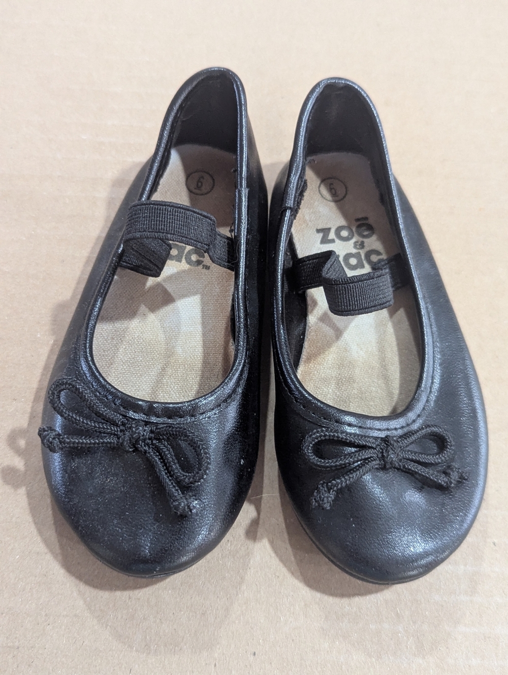 Zoe And Zac Black Toddler Girls Ballet Style Mary Jane Flats Size 6 - Like New
